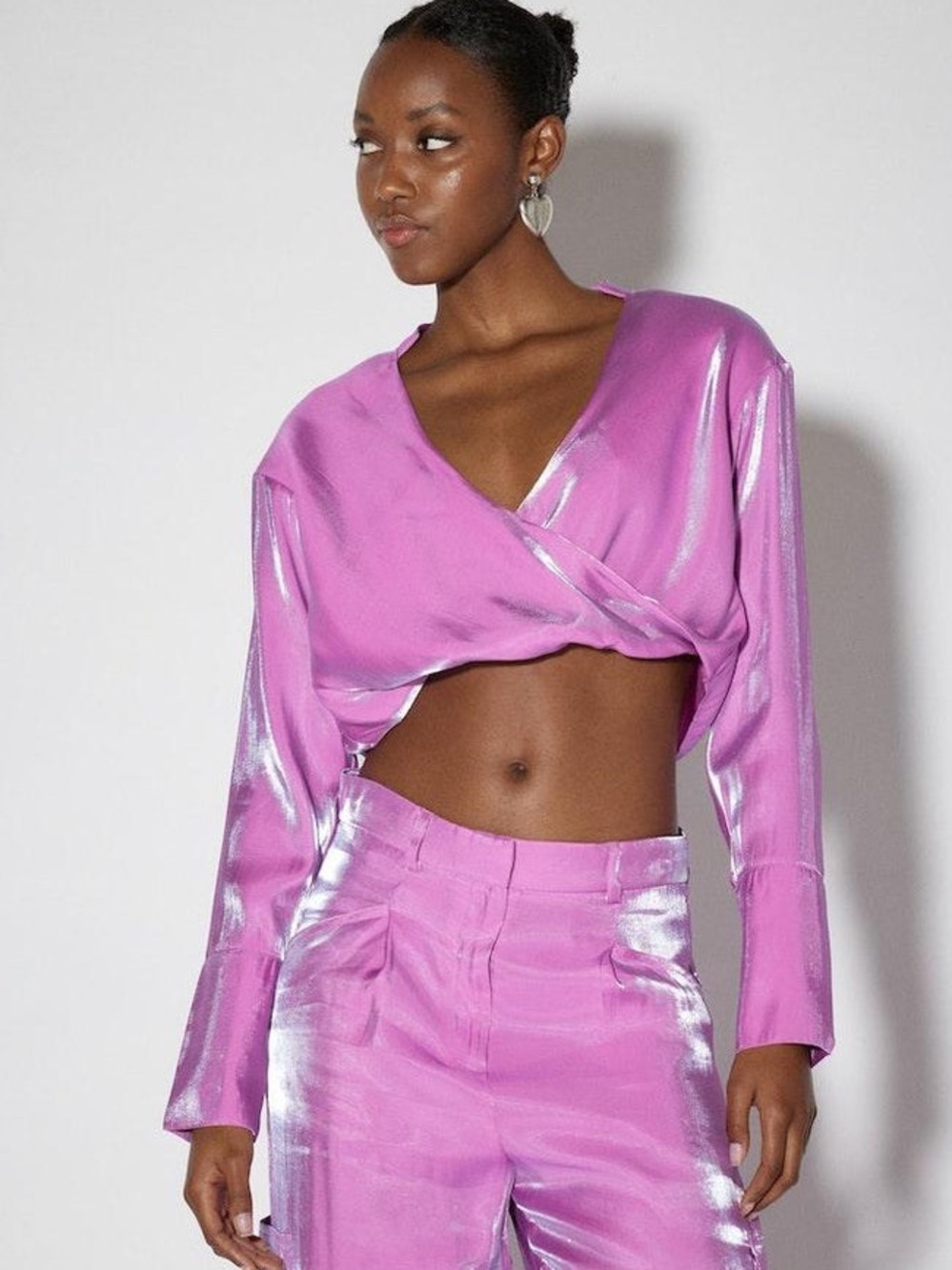 Something New Fuchsia Button-Up Blouse